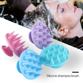 Silikono šepetys, šampūnas, galvos odos valymas, masažas, šampūnas, šukos dienovidinių masažas silikono plovimo šepetys