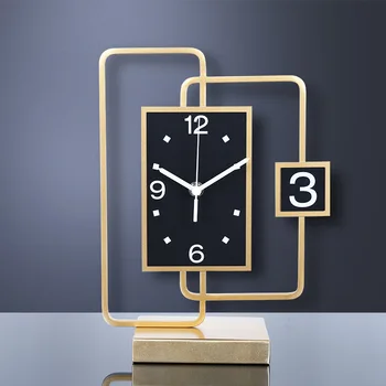 Šviesos prabanga staliniai laikrodžiai laikrodžiai kambarį mados namų darbalaukio švytuoklės Šiuolaikinės minimalistinės kūrybos miegamasis laikrodis