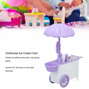 Lėlių Ledų Krepšelį Miniatiūriniai Mini Modeliavimo Ledų Sunkvežimis Apdaila Prekybos Centras, Parduotuvė Apsimesti Žaislas