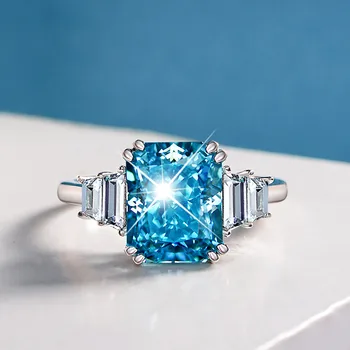Aikštėje Blue Serijos Akmens Moterų Žiedai Paprastas Minimalistinis Pinky Priedai Žiedas Juosta Elegantiškas Vestuvių, Sužadėtuvių Žiedai, Papuošalai