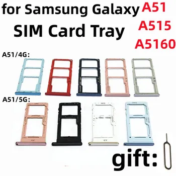Samsung Galaxy A51 A515 A5160 4G/5G Versija Originalaus Telefono Korpusas Nauja SIM Kortelė, Adapteris Ir Micro SD Kortele Plokštelės Laikiklį Lizdas