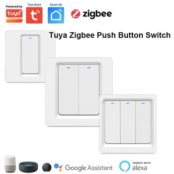 Tuya Smart Mygtukas Jungiklis Zigbee Bevielio ryšio Sieninio Jungiklio Nėra Neutralus Laidas Smart Gyvenimo App 